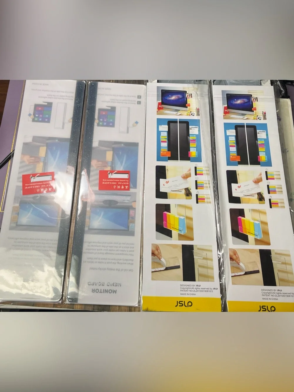 Clear Acrylic Monitor Memo Boards for Computer Office Organization 4PC